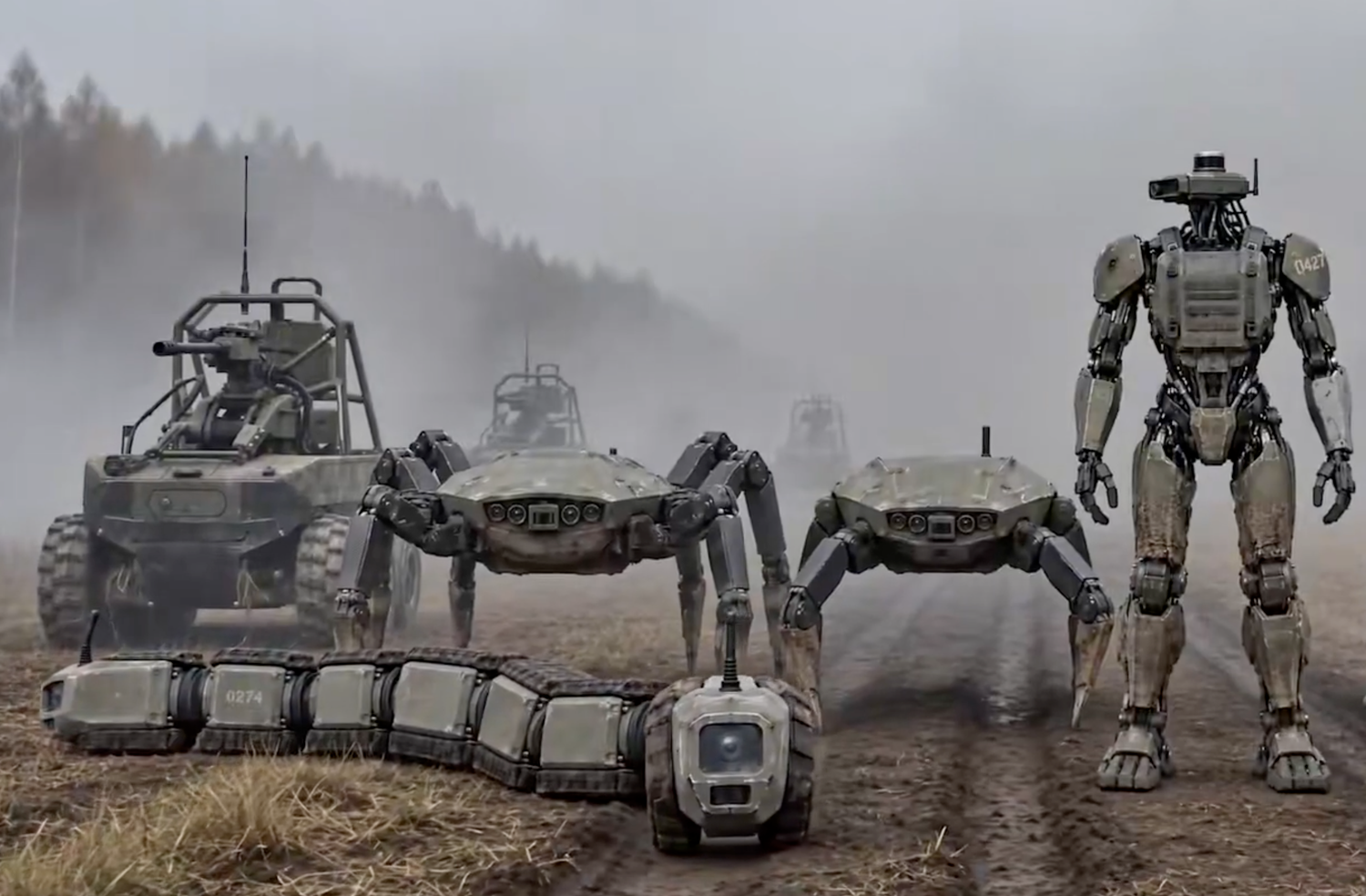ai generiertes Bild von Kampfrobotern der Ukraine